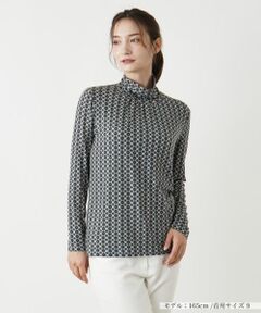 Leilian / レリアン カットソー | 幾何学柄ハイネックカットソー【ROCHAS Premiere】