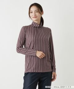 Leilian / レリアン カットソー | 幾何学柄ハイネックカットソー【ROCHAS Premiere】