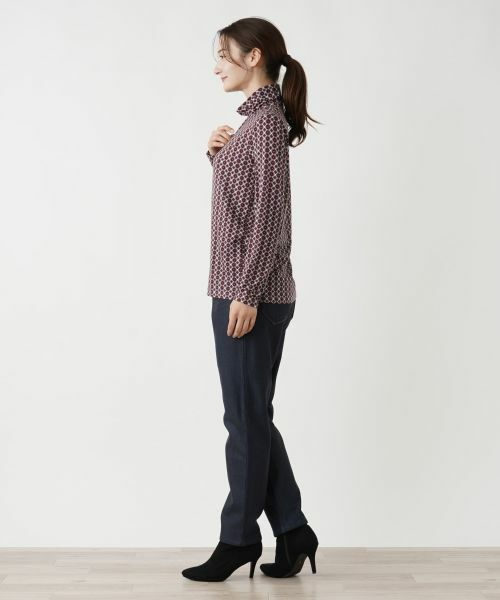 Leilian / レリアン カットソー | 幾何学柄ハイネックカットソー【ROCHAS Premiere】 | 詳細2