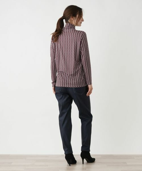 Leilian / レリアン カットソー | 幾何学柄ハイネックカットソー【ROCHAS Premiere】 | 詳細3