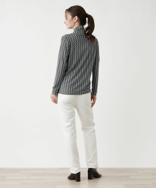 Leilian / レリアン カットソー | 幾何学柄ハイネックカットソー【ROCHAS Premiere】 | 詳細8
