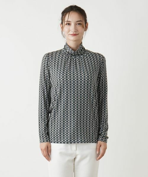 Leilian / レリアン カットソー | 幾何学柄ハイネックカットソー【ROCHAS Premiere】 | 詳細9