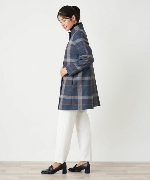 Leilian / レリアン その他アウター | チェックスタンドカラーコート【Leilian WHITE LABEL】 | 詳細2