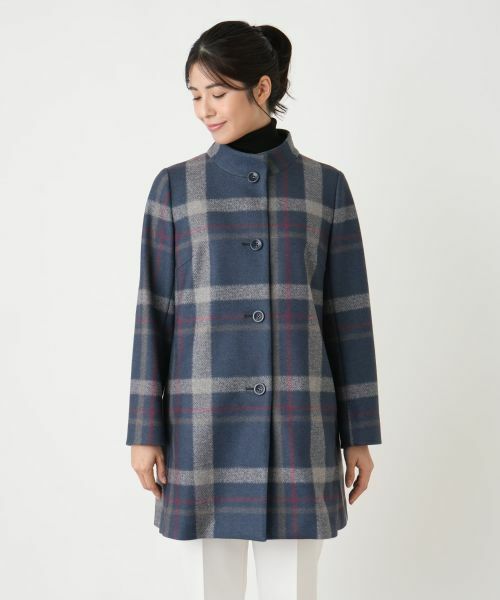 Leilian / レリアン その他アウター | チェックスタンドカラーコート【Leilian WHITE LABEL】 | 詳細4