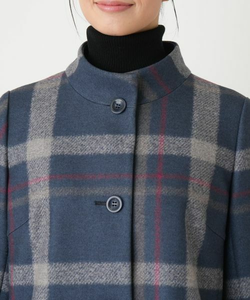 Leilian / レリアン その他アウター | チェックスタンドカラーコート【Leilian WHITE LABEL】 | 詳細7