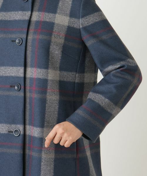 Leilian / レリアン その他アウター | チェックスタンドカラーコート【Leilian WHITE LABEL】 | 詳細9