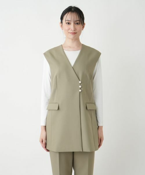 Leilian / レリアン テーラードジャケット | Vネックベスト【Leilian WHITE LABEL】 | 詳細12
