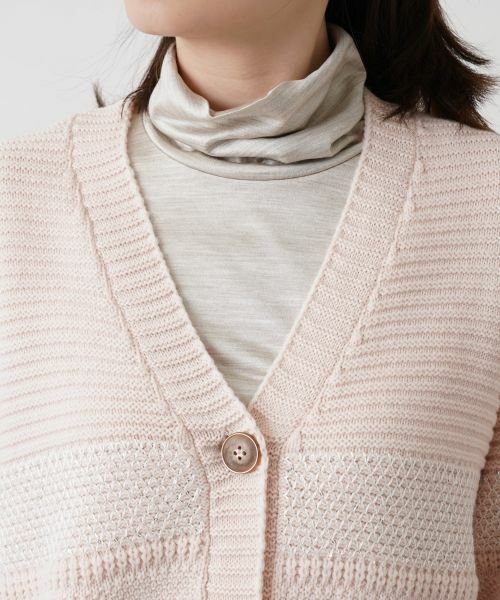 Leilian / レリアン カーディガン・ボレロ | 編地切替Vネックカーディガン | 詳細11