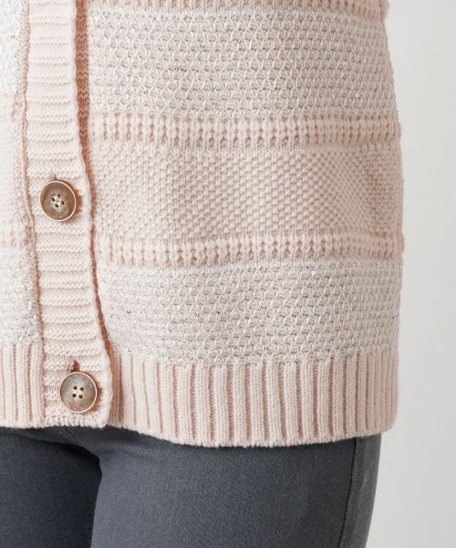 Leilian / レリアン カーディガン・ボレロ | 編地切替Vネックカーディガン | 詳細14