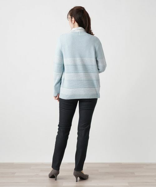 Leilian / レリアン カーディガン・ボレロ | 編地切替Vネックカーディガン | 詳細3