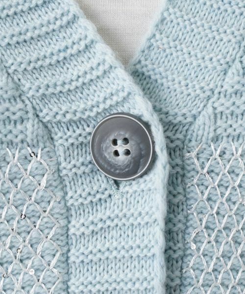 Leilian / レリアン カーディガン・ボレロ | 編地切替Vネックカーディガン | 詳細4