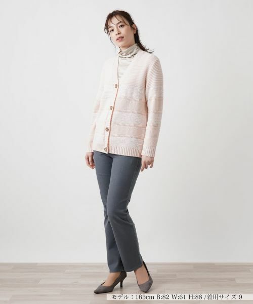 Leilian / レリアン カーディガン・ボレロ | 編地切替Vネックカーディガン | 詳細5