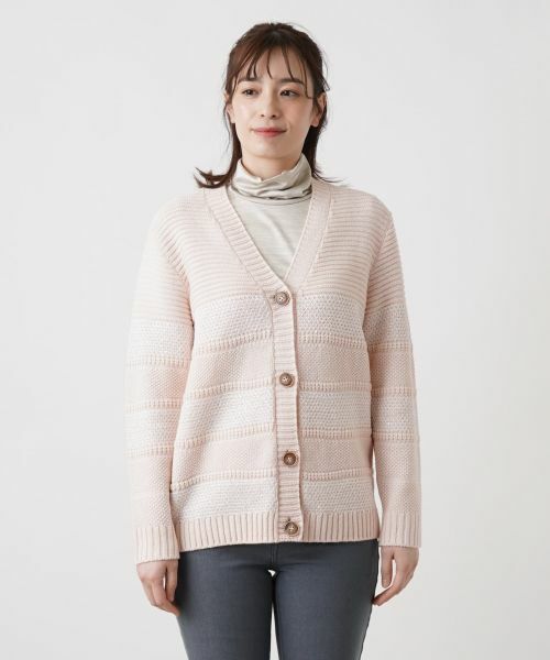 Leilian / レリアン カーディガン・ボレロ | 編地切替Vネックカーディガン | 詳細8