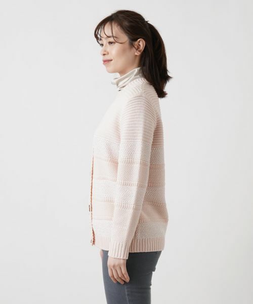 Leilian / レリアン カーディガン・ボレロ | 編地切替Vネックカーディガン | 詳細9
