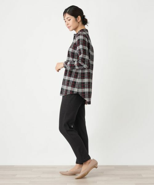Leilian / レリアン シャツ・ブラウス | チェックバンドカラーブラウス【Leilian WHITE LABEL】 | 詳細2