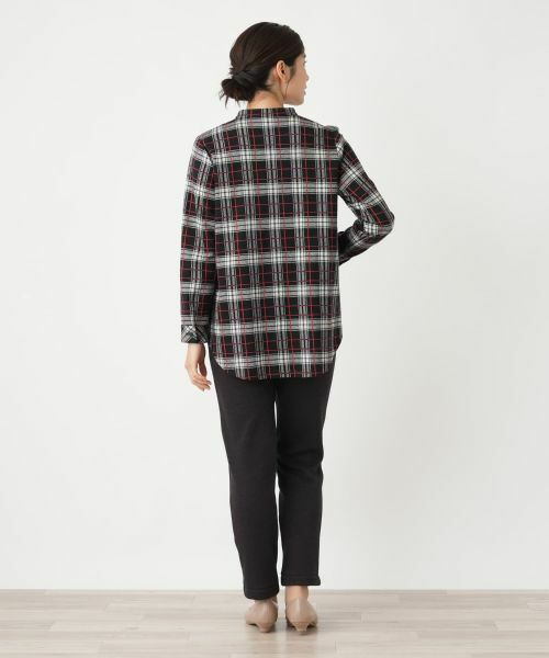 Leilian / レリアン シャツ・ブラウス | チェックバンドカラーブラウス【Leilian WHITE LABEL】 | 詳細3