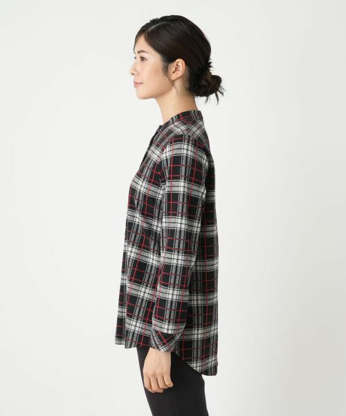 Leilian / レリアン シャツ・ブラウス | チェックバンドカラーブラウス【Leilian WHITE LABEL】 | 詳細5