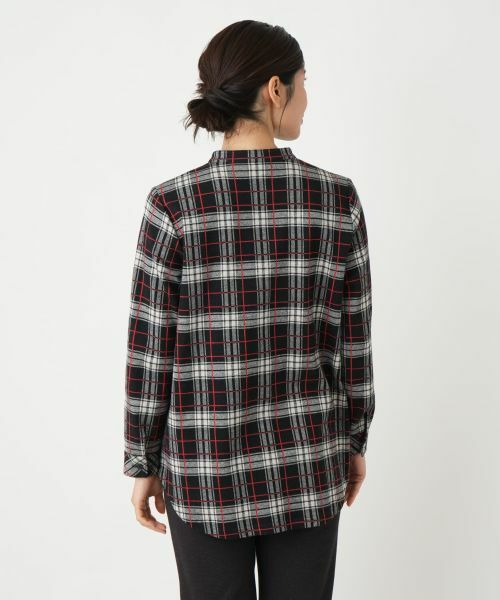 Leilian / レリアン シャツ・ブラウス | チェックバンドカラーブラウス【Leilian WHITE LABEL】 | 詳細6