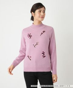 Leilian / レリアン ニット・セーター | モチーフハイネックニット【Leilian WHITE LABEL】