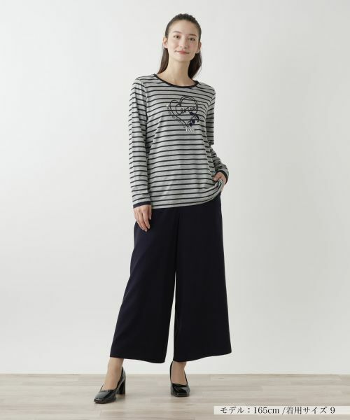 Leilian / レリアン カットソー | ハート×ボーダークルーネックカットソー【MUSE BY ROCHAS Premiere】 | 詳細1