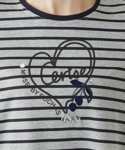 Leilian / レリアン カットソー | ハート×ボーダークルーネックカットソー【MUSE BY ROCHAS Premiere】 | 詳細10