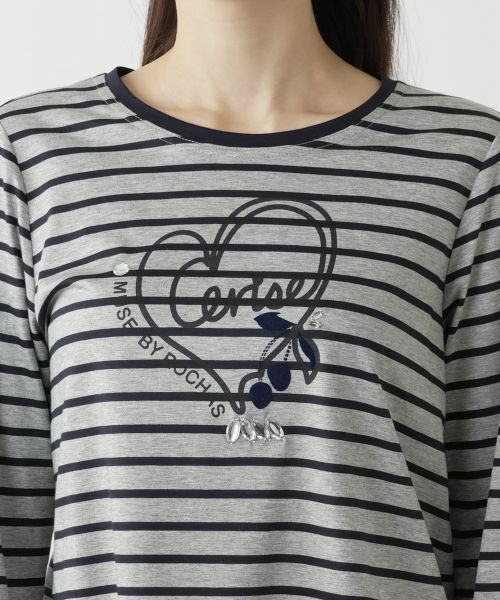 Leilian / レリアン カットソー | ハート×ボーダークルーネックカットソー【MUSE BY ROCHAS Premiere】 | 詳細7