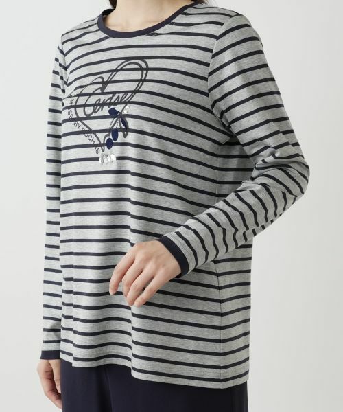 Leilian / レリアン カットソー | ハート×ボーダークルーネックカットソー【MUSE BY ROCHAS Premiere】 | 詳細9