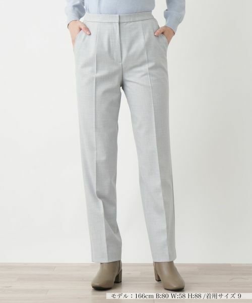 Leilian / レリアン その他パンツ | センタープレスパンツ【Leilian WHITE LABEL】(ライトグレー)