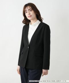 Leilian / レリアン テーラードジャケット | ノーカラーVネックジャケット