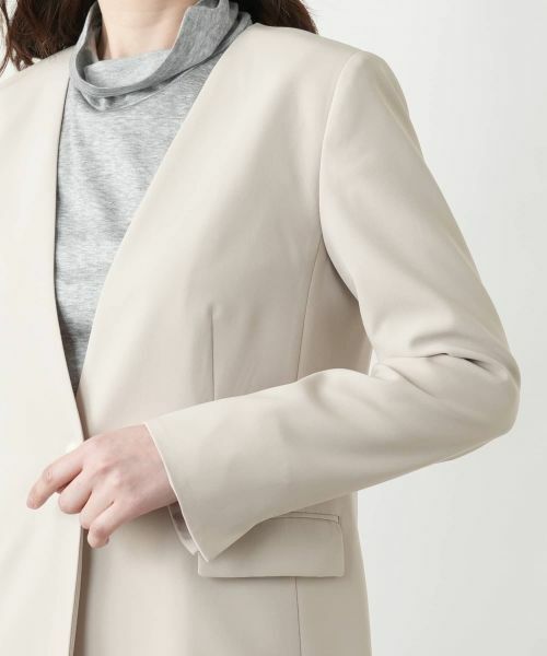 Leilian / レリアン テーラードジャケット | ノーカラーVネックジャケット | 詳細12