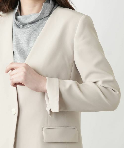 Leilian / レリアン テーラードジャケット | ノーカラーVネックジャケット | 詳細13