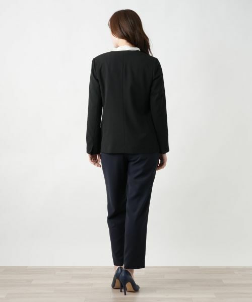 Leilian / レリアン テーラードジャケット | ノーカラーVネックジャケット | 詳細3