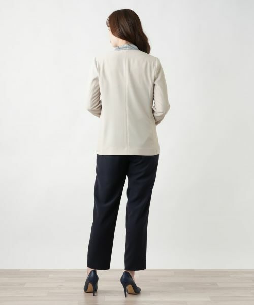 Leilian / レリアン テーラードジャケット | ノーカラーVネックジャケット | 詳細6