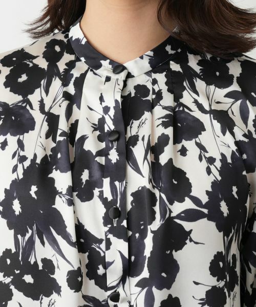 Leilian / レリアン シャツ・ブラウス | 【店舗人気】フラワー柄バンドカラーブラウス【BINDA】 | 詳細7