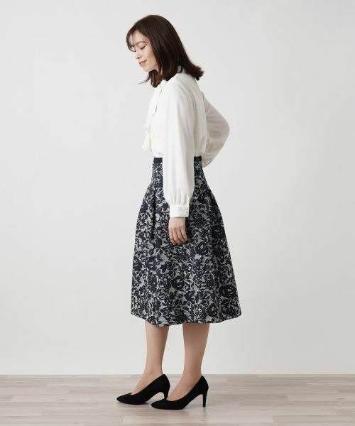 Leilian / レリアン ミニ・ひざ丈スカート | 膨れジャカードタックスカート | 詳細2