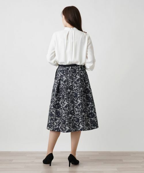 Leilian / レリアン ミニ・ひざ丈スカート | 膨れジャカードタックスカート | 詳細3
