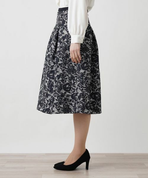 Leilian / レリアン ミニ・ひざ丈スカート | 膨れジャカードタックスカート | 詳細5