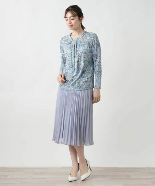 Leilian / レリアン カットソー | プリントクルーネックカットソー【BINDA】 | 詳細1