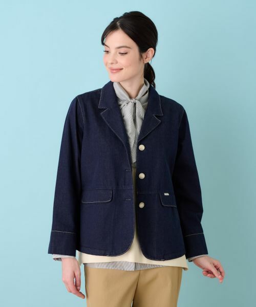 Leilian / レリアン テーラードジャケット | 洗えるジャケット【L JEANS】(ネイビー)