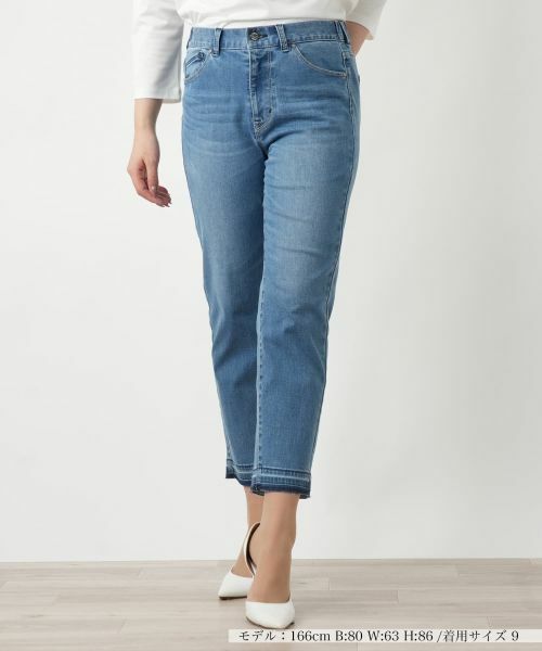 Leilian/レリアン クロップドデニムパンツ【L JEANS】 ロイヤルブルー 7(S) Leilian/レリアン クロップドデニムパンツ【L JEANS】 ロイヤルブルー 7(S)