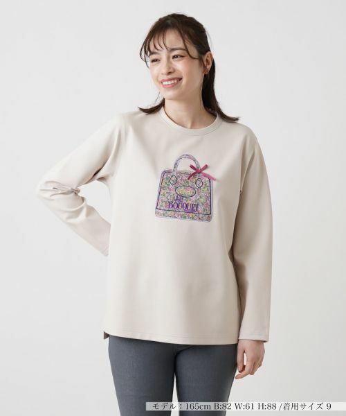 Leilian/レリアン バックモチーフカットソー ライトベージュ 11(L)