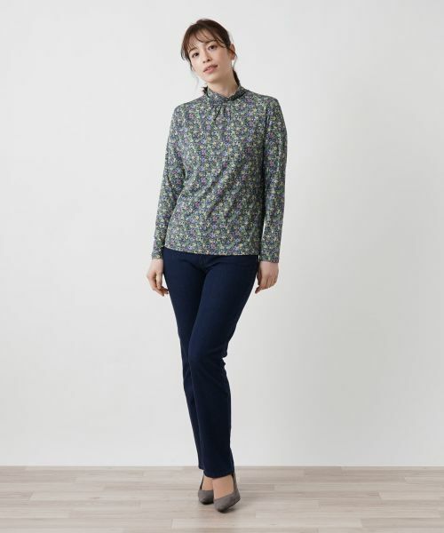Leilian / レリアン カットソー | 小花柄ハイネックカットソー | 詳細1