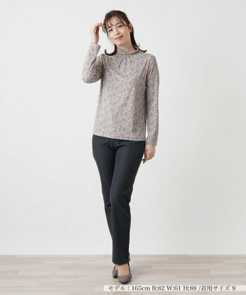 Leilian / レリアン カットソー | 小花柄ハイネックカットソー | 詳細4