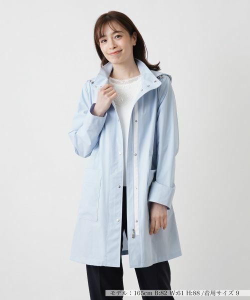 Leilian / レリアン その他アウター | フーデッドコート(サックスブルー)