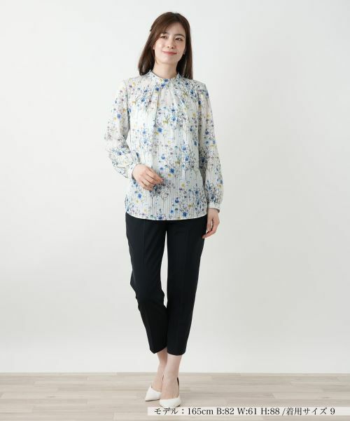 Leilian / レリアン シャツ・ブラウス | プリントバンドカラーブラウス | 詳細1