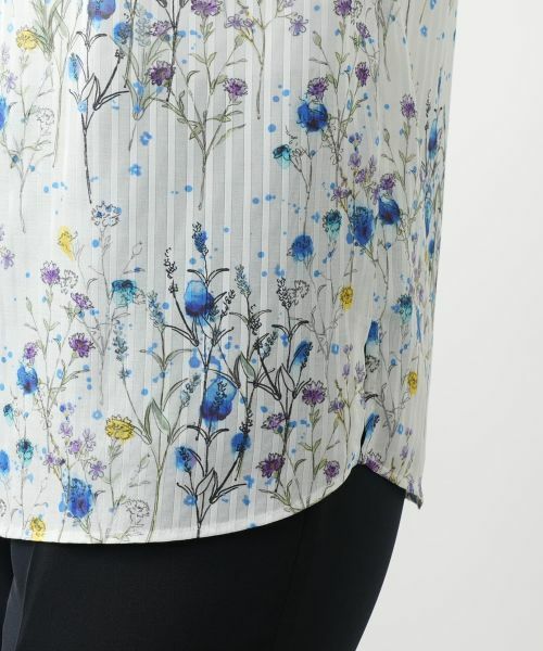Leilian / レリアン シャツ・ブラウス | プリントバンドカラーブラウス | 詳細12
