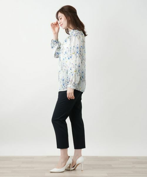 Leilian / レリアン シャツ・ブラウス | プリントバンドカラーブラウス | 詳細2