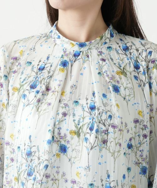 Leilian / レリアン シャツ・ブラウス | プリントバンドカラーブラウス | 詳細7