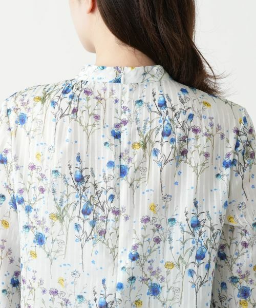 Leilian / レリアン シャツ・ブラウス | プリントバンドカラーブラウス | 詳細8