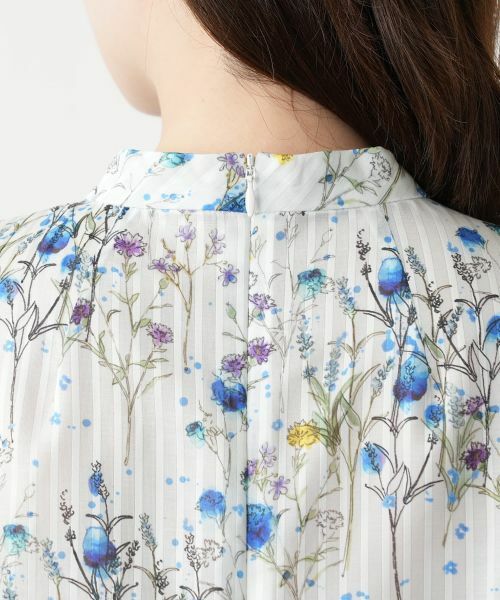 Leilian / レリアン シャツ・ブラウス | プリントバンドカラーブラウス | 詳細9